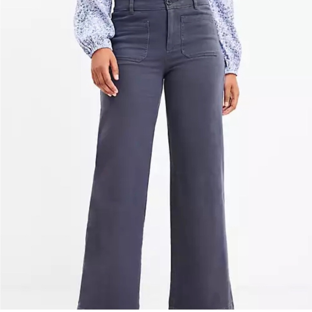 Loft Palmer Wide Leg Twill Pant